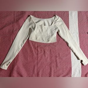 Women long sleeve cropped workout top